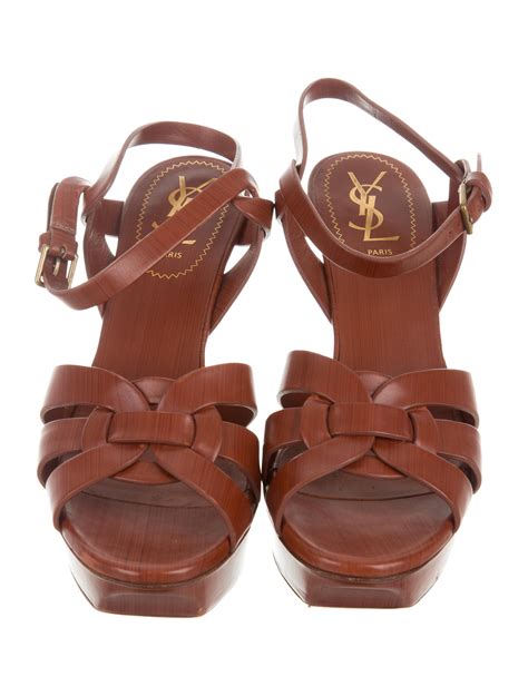 sandali tanger neri yves saint laurent|TRIBUTE platform sandals in smooth leather .